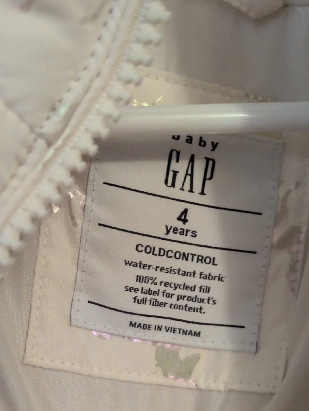 GAP Iridescent‎ Unicorn Puffer Vest - Cream